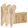EXZACT Disposable Wooden Cutlery 150 Pieces Recyclable Party Forks and