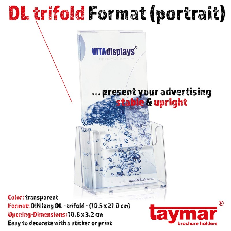taymar Flyer Stand Leaflet Holder DIN Long