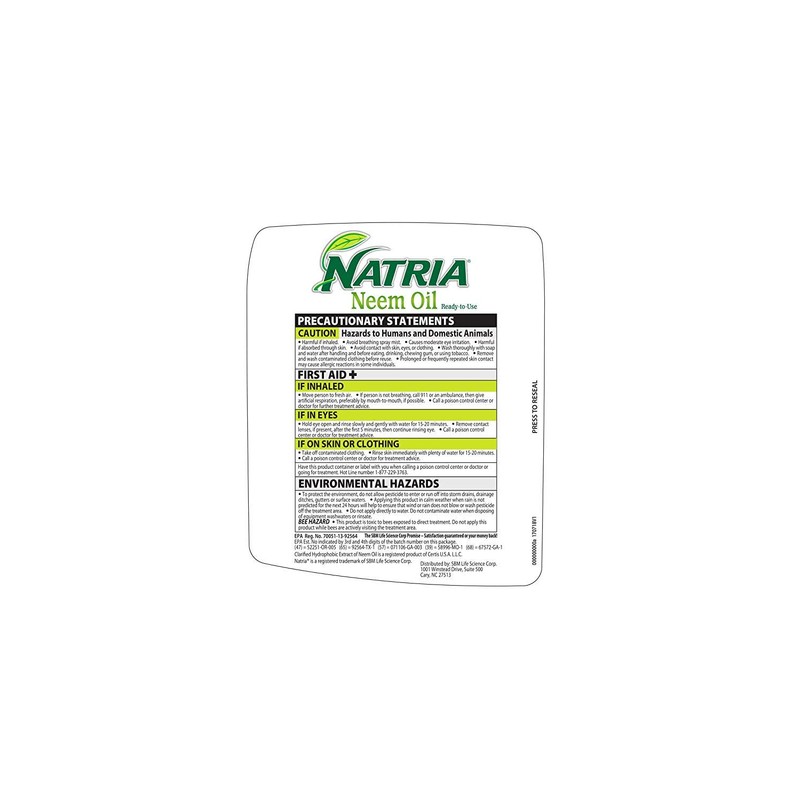 Natria 706250A Neem Oil Pest and Disease Control, 24-Ounce, Ready-to-Use