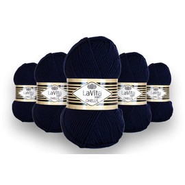 LaVita Yarn CHELLS Hand Knitting Yarn Wool 5 Pieces Pack 100% Acrylic 1 Ball 100 gr 170 mt (9818)