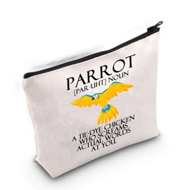 Parrot Makeup Bag Macaw Lover Gift Cute Bird Parrot Lover Gift Pet Cockatoo Themed Cosmetic Bag (Parrot 3UK)