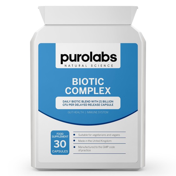 Probiotic Complex Supplement - for Gut Health, Digestion, IBS, Bloating - 21 Billion CFU with Prebiotic - for Men & Women - Vegan - 60 Capsules