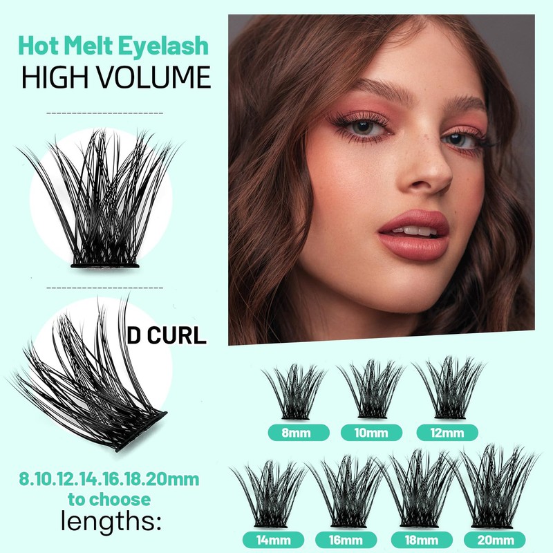 Bodermincer 120 Clusters/box Wide Cluster 3D Effect Glue Bonded Cluster