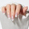 S.T. Friends Press on Nails Short Almond - White Chrome