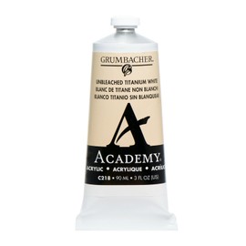Grumbacher Academy Acrylic Paint, 90ml/3 oz Metal Tube, Unbleached Titanium White
