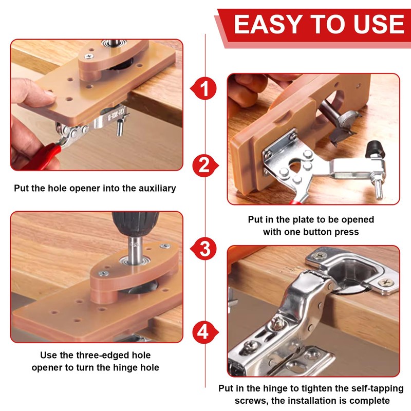 35mm Drilling Jig for Hinges, Precision Drilling Jig for Flush