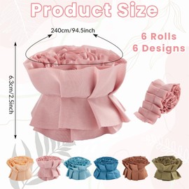 6 Rolls Ruffled Bulletin Board Border for Classroom Decor Boho Burlap Bulletin Borders Fabric Boho Ruffled Boards DIY Border Trims Crafts Doors Decoration Strips for School Classroom Home Supplies