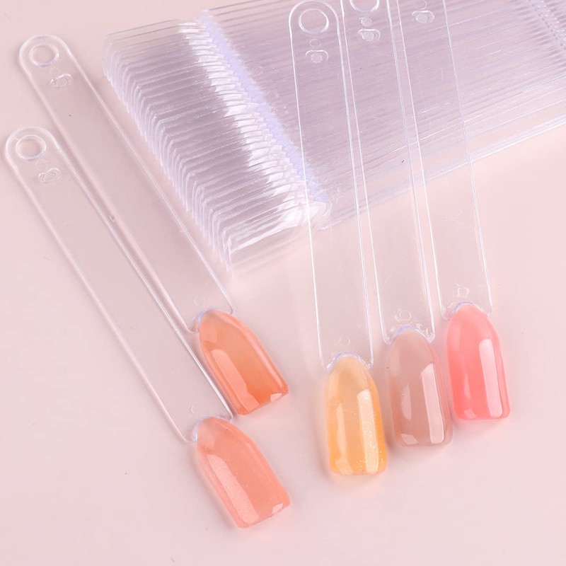 Fcozpjk Nail Color Swatch Sticks with Ring, 150pcs Ballerina Square
