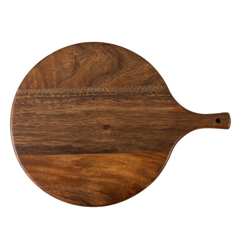 SOFE Walnut Wood Pizza Serving Board, 12" Round Thick Cutting