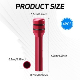 SWQS 4 PCS Car Door Lock Knobs, Aluminum Alloy Automotive Inner Door Lock Pull Pins Replacement, Universal Auto Door Lift Bolt Cover Cap, Car Decorative Accessories for Cars, SUVs, Trucks (Red)