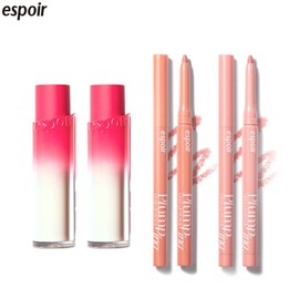ESPOIR Lipstick Nowear Balming Glow + Lip Pencil Set 4iterms, Color 1#$%Color 2:06 New Rose-02 Berry Core