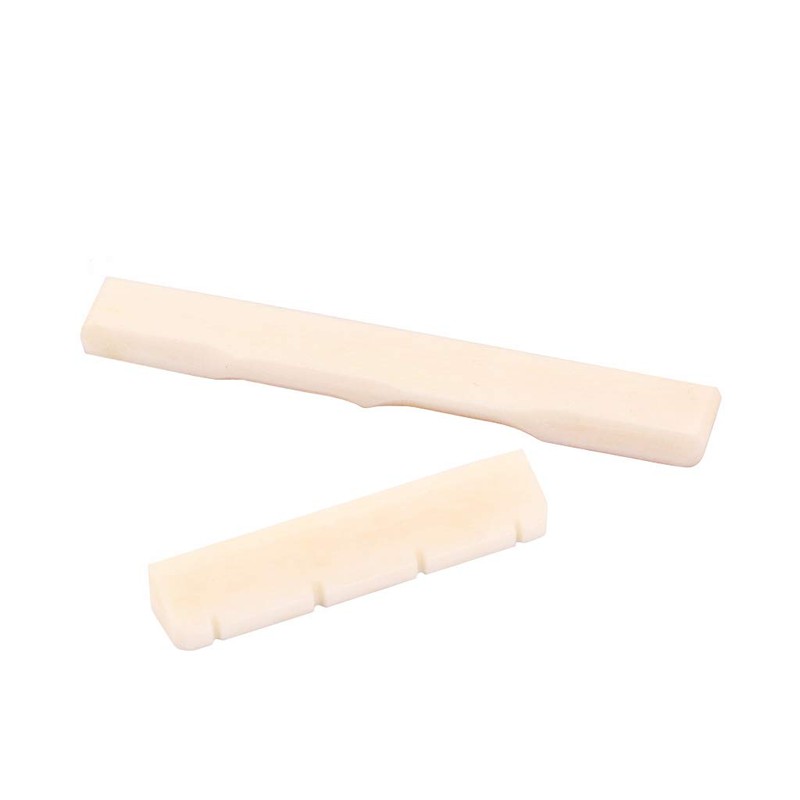 Alnicov Bone Guitar String Bridge Saddle Nut Set Slotted for