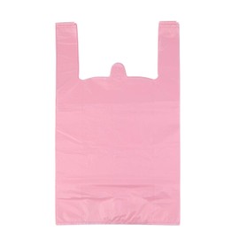 T Shirt Bags, Pink Plastic Bags with Handles, Bolsas De Plastico Para Negocio, Grocery Bags Plastic Shopping Bags Retail Bags for Supermarket, Restaurant, 12x20 Inches (50 pcs)