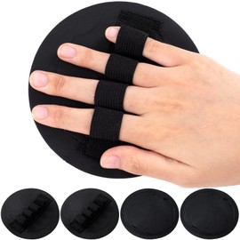 DC,CLISENCE 4 Pcs Round Exfoliating Gloves, Silicone Exfoliating Mitt, Dead Skin Scrubber, Painless Body Exfoliator Scrubber for Shower Spa (Black)