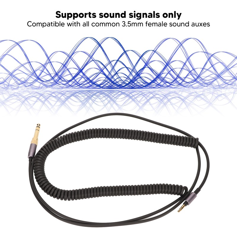 3.5mm Sound Spring Cable Retractable 9.8ft Plug and Play 3.5mm