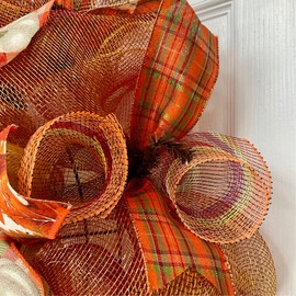 Thanksgiving Harvest Faith Family Friends Turkey Handmade Deco Mesh Wreath Handmade Deco Mesh 24 inch or 28 inch diameter