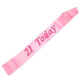 SHATCHI Pink 21 Today Satin Sash 21st Birthday Celebration Fancy Dress
