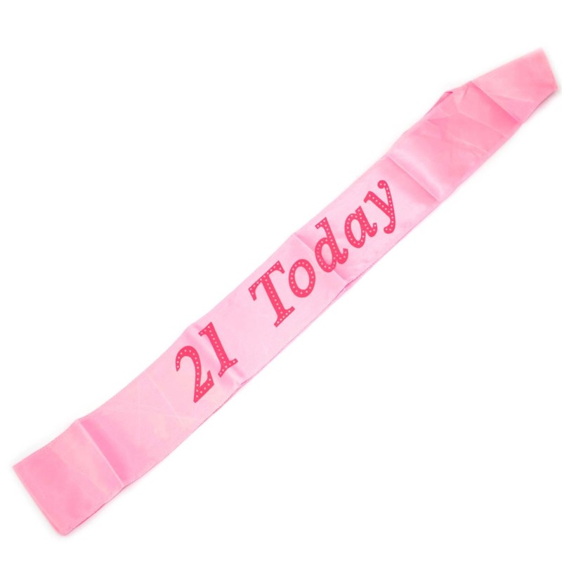 SHATCHI Pink 21 Today Satin Sash 21st Birthday Celebration Fancy