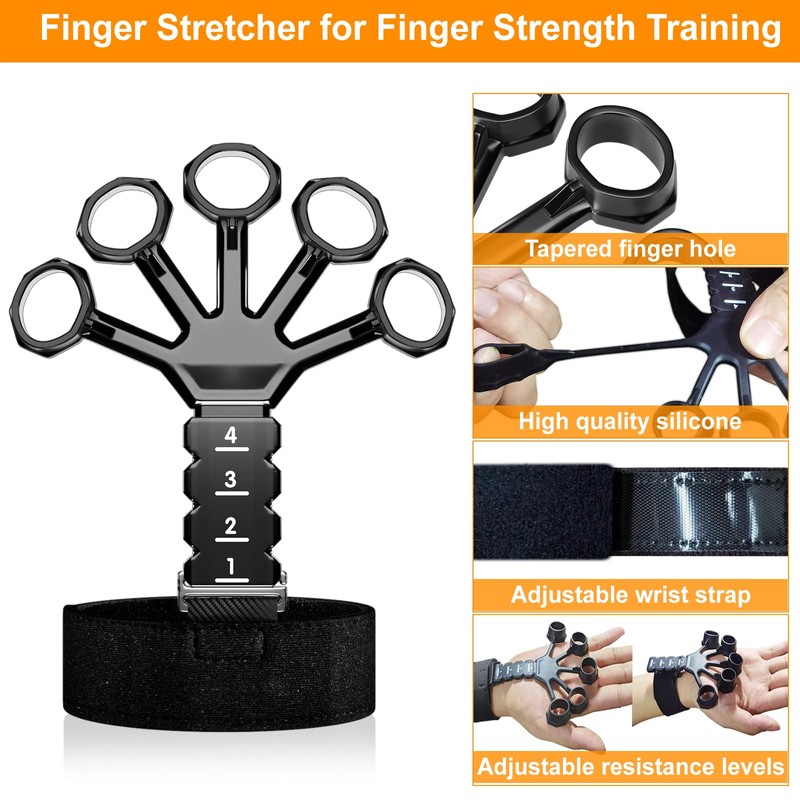 ALMAH Hand Trainer Finger Trainer 5-Pack Forearm Trainer Grip Strength