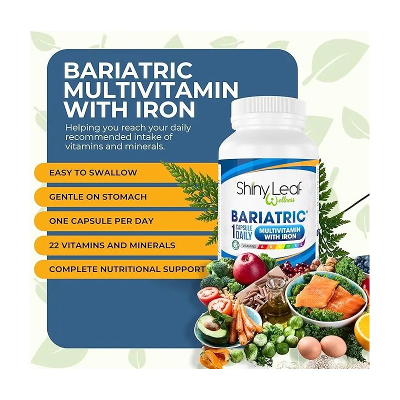 Multivitamínico Shiny Leaf Bariatrico Cirugía Hierro Cápsulas