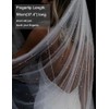 ELAWBTY 1 Tier Pearl Fingertip Length Wedding Bridal Veil With