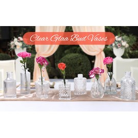 STARSIDE Set of 30 Clear Glass Bud Vase in Bulk,Small Vintage Bud Vase,for Centerpieces,Rustic Wedding Decorations,Home Table Flower Décor