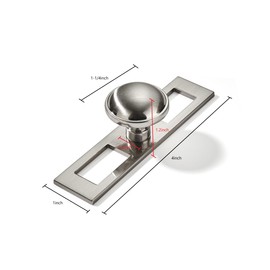 khtumeware 5 Pack 1-1/4 Inch Brushed Nickel Cabinet Knobs Backplate with Base Plate Zinc Solid Kitchen Cabinet Handles Drawer Pulls Cabinet Hardware
