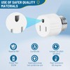 ENATECLITE 3-Prong Light Socket to Plug Adapter,E26/E27 Light Socket Outlet,2/3