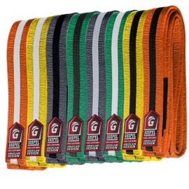 GOSPEL Sports Brazilian Jiu Jitsu Belts Preshurunk Martial Arts Youth BJJ Belts for Girls & Boys with BJJ Ranking Stripes (Green Black, A4)