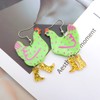 Acrylic Boot Big Chicken Earrings,Funny Colorful Boots Chicken Drop Dangle