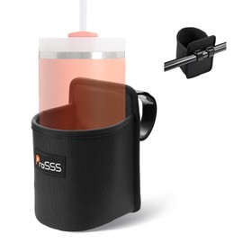 ProSSS Treadmill Cup Holder Water Bottle Holder with Two Adjustable Straps, Armrest Organizer Universal Crossbar Drink Holder for Stroller, Bike, Wheelchair, Golf Cart, Walker