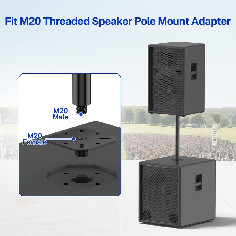 Aiweiwa Metal Speaker Mount Adapter with M20 Threading for DJ/PA