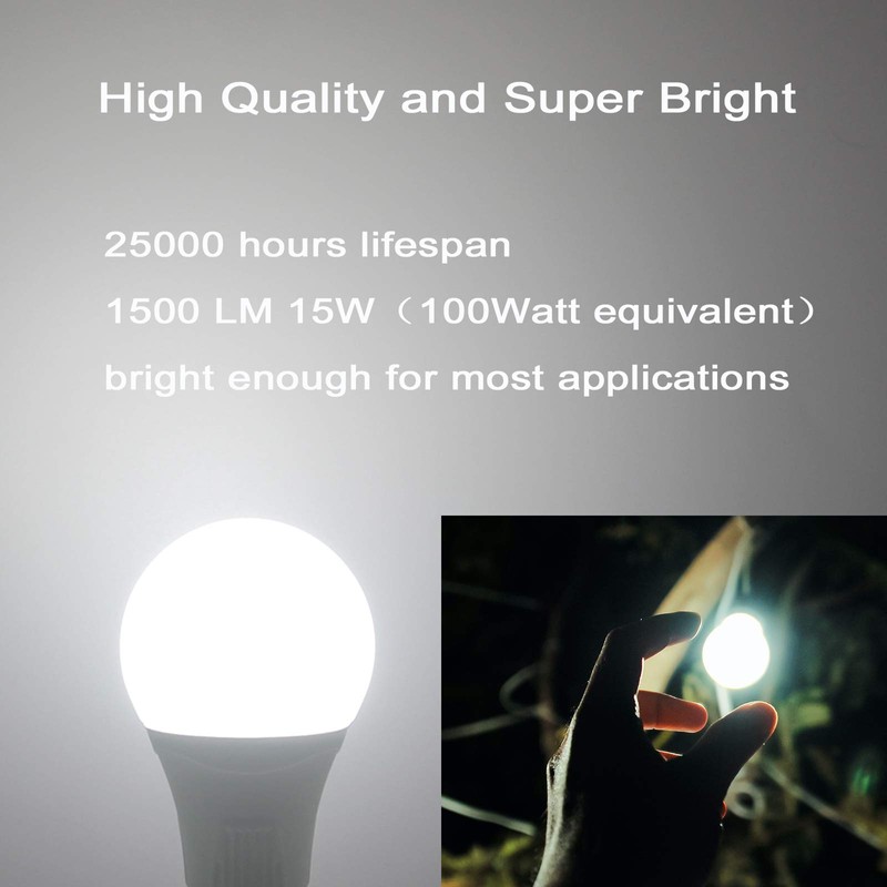 Radar Motion Sensor Light Bulb, 2 Pack A21 15W (100W