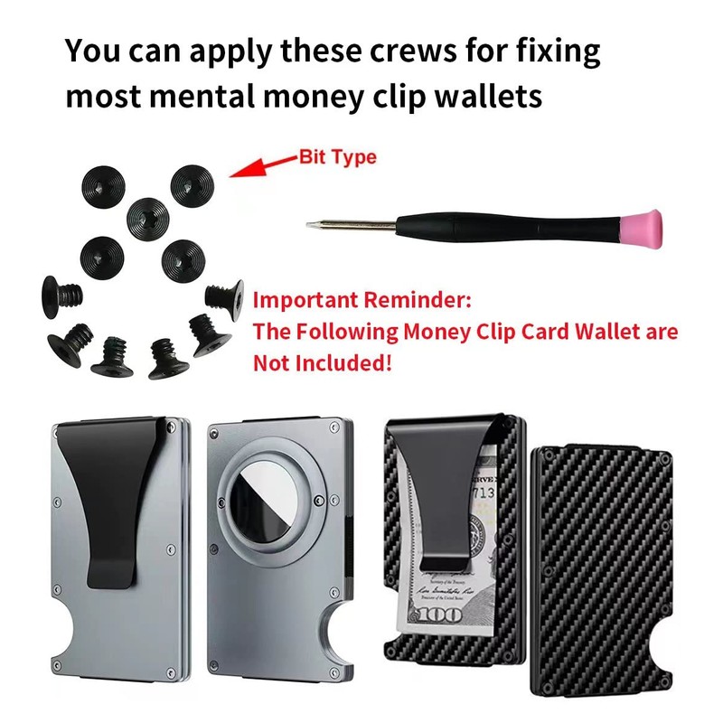 Replacement Screws and Screwdriver for Minimalist Wallet Wallet Screws for