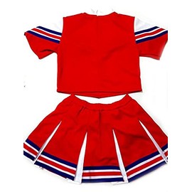 Disfraz de animadora para niñas pequeñas (M / 5-8 años, rojo/blanco/azul)