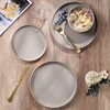 HaWare Stoneware Dinnerware Sets, 24-Piece Plates and Bowls Set for