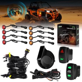 Vi9000 UTV Turn Signal Kit, Pre-Wired, Plug and Play Universal Street Legal UTV Blinker Kits with Rocker Switch, Hazard Light, 110D Horn, Compatible with Polaris, Can-Am, Kawasaki, CFMOTO
