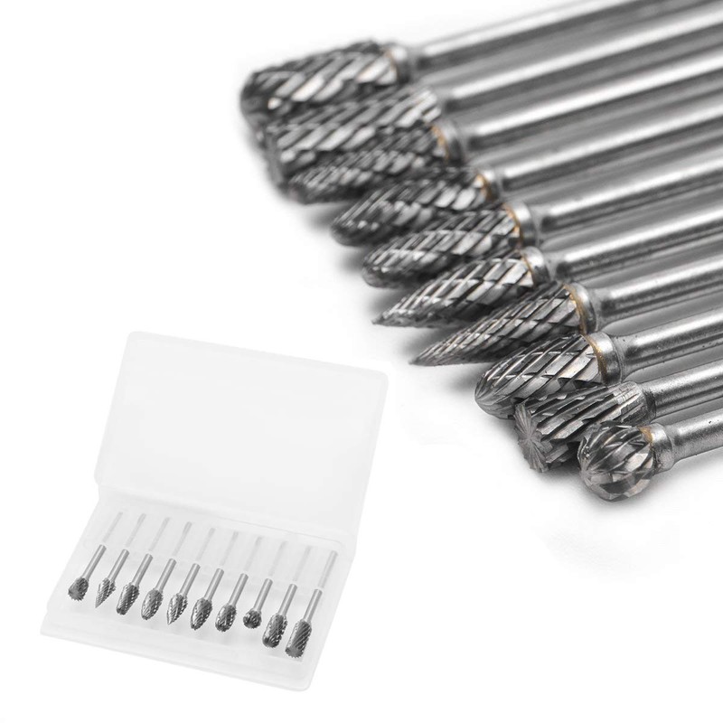 Mesee 10 Piece Carving Cutter Set, Carbide Burr Set, Rotary