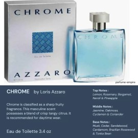 CHROME by Loris Azzaro for Men Cologne 3.3 oz / 3.4 oz EDT New in Box