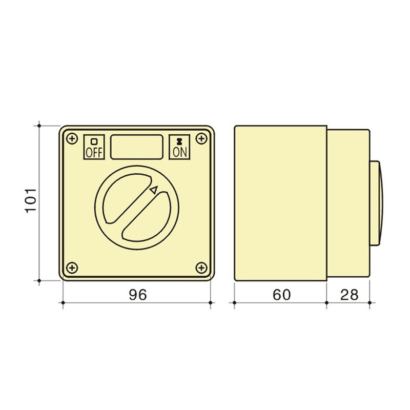 Outdoor Waterproof Switch Socket Isolation Dustproof Rotary OnOff Buttons Indicators