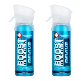 Boost Oxygen Pocket Size Revive Peppermint Aroma 3L Canister | Respiratory Support for Aerobic Recovery, Altitude, Performance & Health (2 Pack)