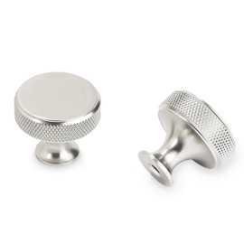 POVEFONK 10 Pack Brushed Satin Nickel Kitchen Cabinet Knobs Knurled Cabinet Knobs Sliver Drawer Knobs Kitchen Cabinet Hardware Kitchen Handles Drawer Knobs Dresser Handles