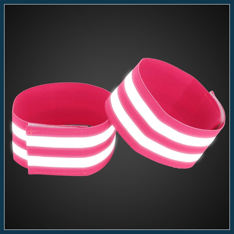 TUCKBOLD 8pcs Reflective Bands for Arm Cycling Reflective Armbands Pink