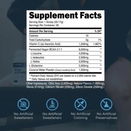 Transparent Labs Bcaa Glutamine Polvo 8000 Mg                                                                                                         