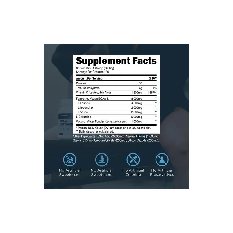 Transparent Labs Bcaa Glutamine Polvo 8000 Mg
