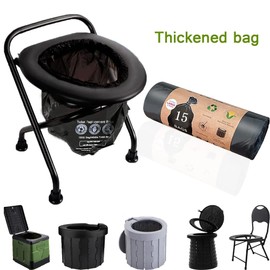 Portable Toilet Bags, 30 Count 8 Gallon Thickened Compostable Trash Bags, 5 Gallon Bucket Liner, 30 Liter Camping Toilet Bags for Car Travel Outdoors, Long Trips, Boating.Emergency Toilet Bag for Car