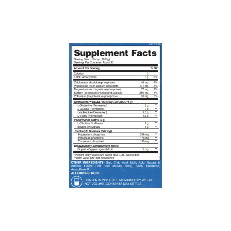 Evogen AminoJect, Vegano Fermentado a base de plantas BCAA, Glutamina,