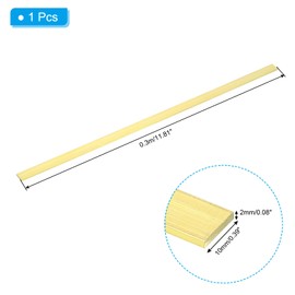 PATIKIL 5/64 x 3/8 x 12" H59 Brass Flat Bar, Solid Rectangle Mill Stock for Crafting Maintenance Electrical Architectural Decoration, Brass