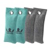 Bamboo Charcoal Shoe Deodorizer, Mint Blue, 2 Charcoal Gray