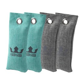 Bamboo Charcoal Shoe Deodorizer, Mint Blue, 2 Charcoal Gray